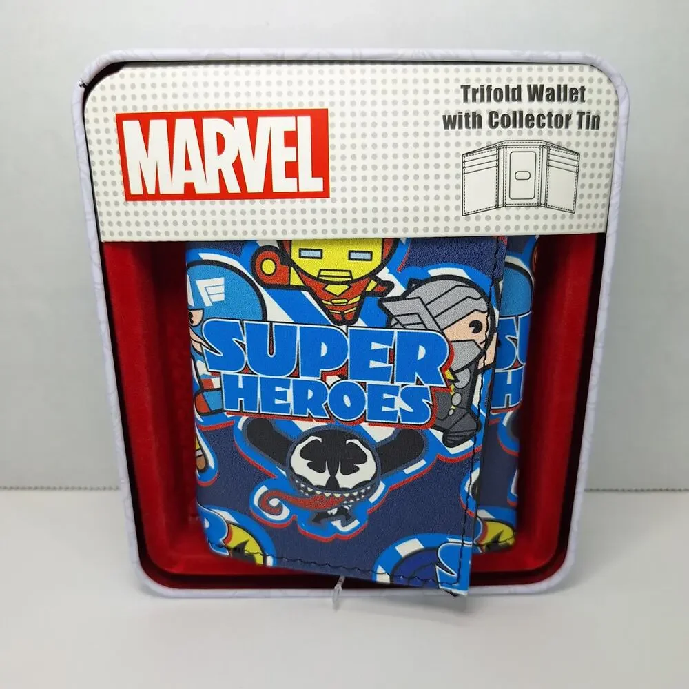 Marvel Comics Superheroes Trifold Wallet Iron Man Captain America Thor Hulk